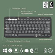 LOGITECH PEBBLE 2 COMBO WIRELESS KEYBOARD AND MOUSE GRAPHITE - SWIFT PERIPHERALS1089323