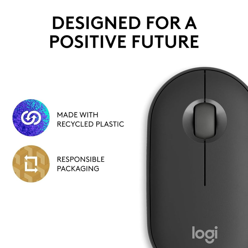 LOGITECH PEBBLE MOUSE 2 M350S SLIM BLUETOOTH WIRELESS MOUSE GRAPHITE - SWIFT PERIPHERALS1091979