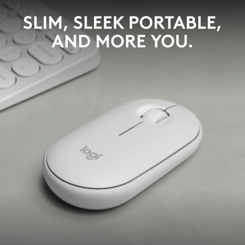 LOGITECH PEBBLE MOUSE 2 M350S SLIM BLUETOOTH WIRELESS MOUSE WHITE - SWIFT PERIPHERALS1093319