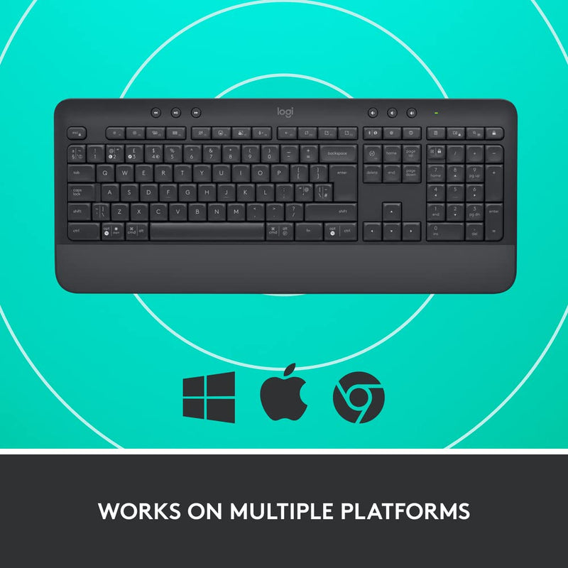 Logitech Signature K650 Wireless Bluetooth Keyboard with Palm Rest - Black - SWIFT PERIPHERALS920-010955