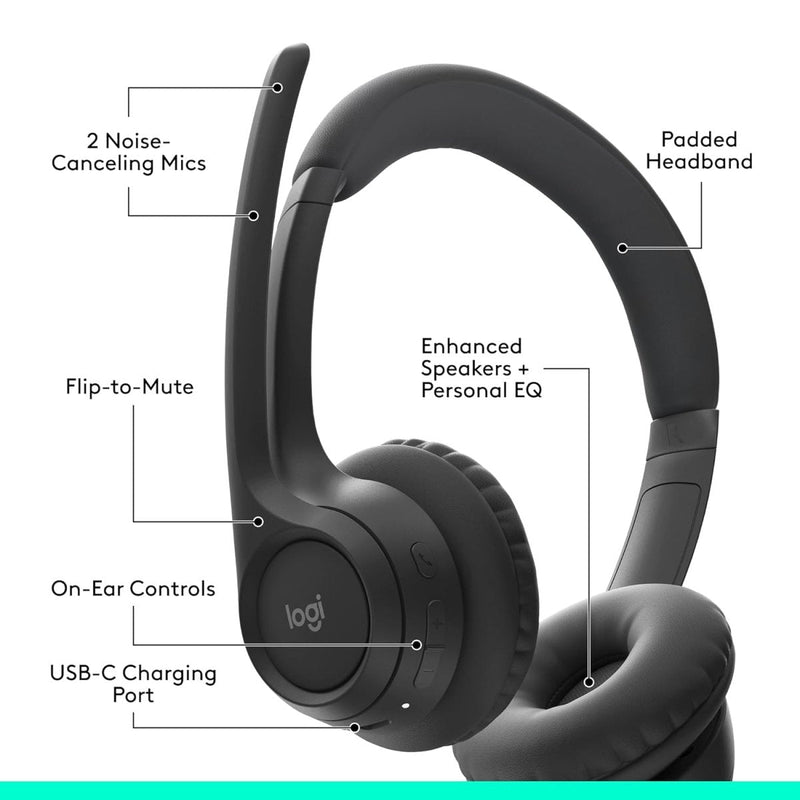 LOGITECH ZONE VIBE 300 WIRELESS HEADSET GRAPHITE - SWIFT PERIPHERALS1090692
