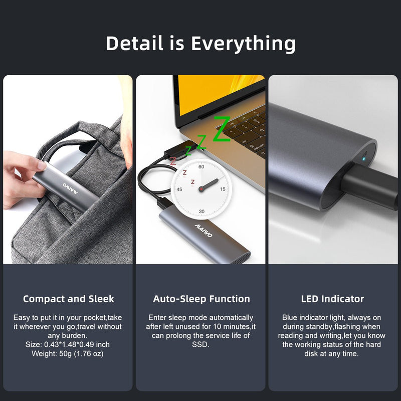 MAIWO K1689 USB Tool - Free M.2 SATA & NVMe SSD Enclosure - Blue - SWIFT PERIPHERALSK1689