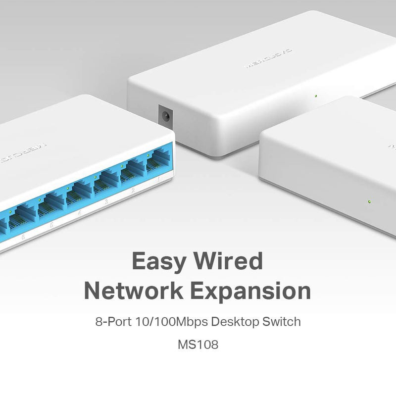 MERCUSYS MS108 8 - PORT 10/100MBPS DESKTOP SWITCH | RJ45 PORTS | AUTO MDI/MDIX SUPPORTED | PLUG AND PLAY - SWIFT PERIPHERALS105296