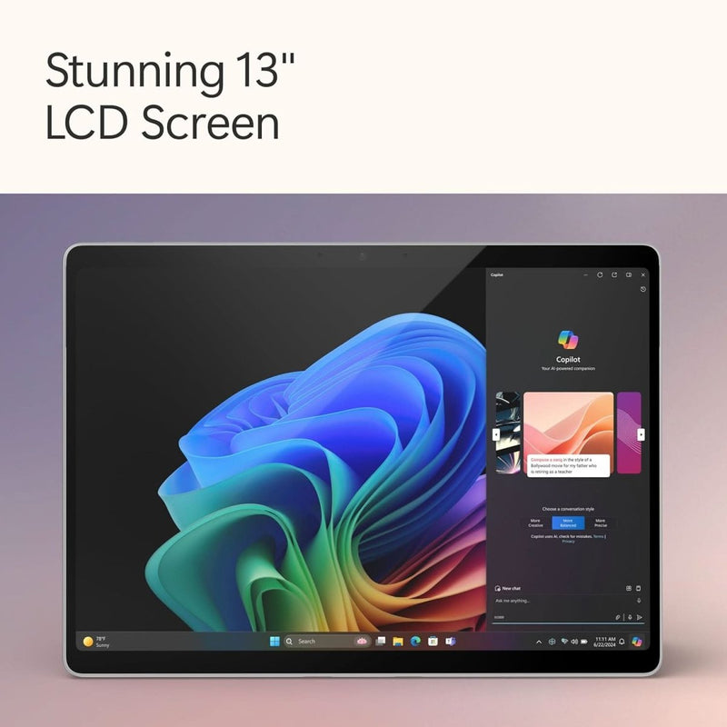 MICROSOFT NEW SURFACE PRO (11TH EDITION) - WINDOWS 11 HOME COPILOT + PC - 13 LCD PIXELSENSE TOUCHSCREEN - QUALCOMM SNAPDRAGON X PLUS (10 CORE) - 16GB RAM - 512GB SSD - PLATINUM - ZHY - 00014 - SWIFT PERIPHERALSMicrosoft-0013