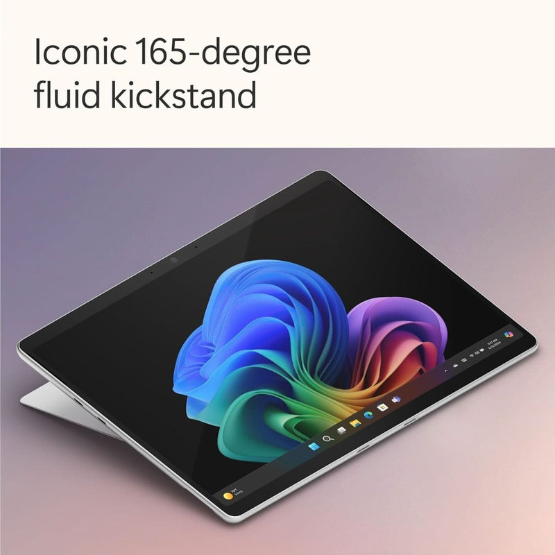 MICROSOFT NEW SURFACE PRO (11TH EDITION) - WINDOWS 11 HOME COPILOT + PC - 13 OLED PIXELSENSE TOUCHSCREEN - QUALCOMM SNAPDRAGON X ELITE (12 CORE) - 32GB RAM - 1TB SSD - PLATINUM - ZID - 00014 - SWIFT PERIPHERALSMicrosoft-0017