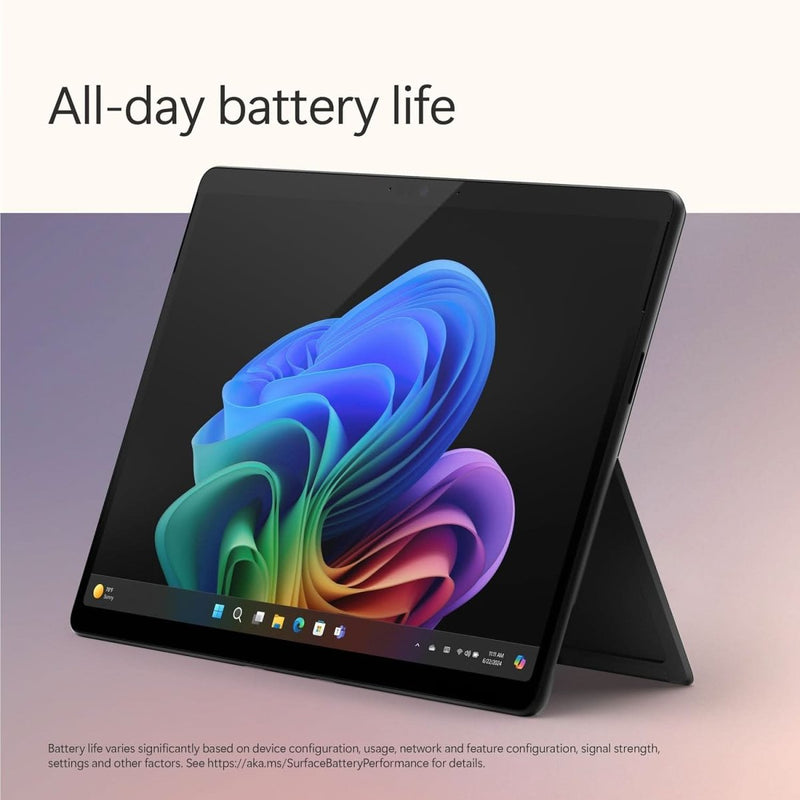 MICROSOFT NEW SURFACE PRO(11TH EDITION) - WINDOWS 11 WI - FI HOME COPILOT + PC - 13" LCD PIXELSENSE TOUCHSCREEN - QUALCOMM SNAPDRAGON X PLUS(10 CORE) - 16GB RAM - 512GB SSD - BLACK - ZHY - 00032 - SWIFT PERIPHERALSMicrosoft-0012