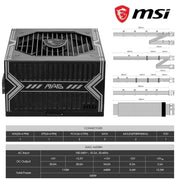 MSI 650W MAG A650BN 80 PLUS BRONZE NON MODULAR SMPS - SWIFT PERIPHERALS1082562