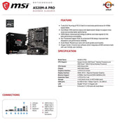 MSI A520M - A PRO AMD AM4 mATX Motherboard with Core Boost and Audio Boost - SWIFT PERIPHERALSA520M-A PRO