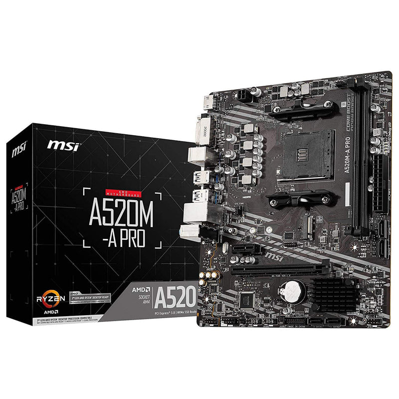MSI A520M - A PRO AMD AM4 mATX Motherboard with Core Boost and Audio Boost - SWIFT PERIPHERALSA520M-A PRO