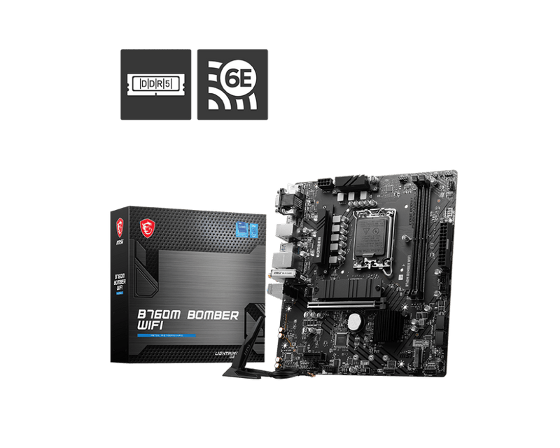 MSI B760M BOMBER WIFI INTEL LGA1700 DDR5 MOTHERBOARD - SWIFT PERIPHERALS1089725