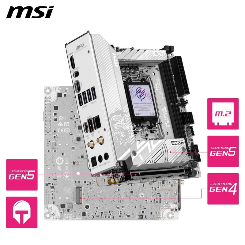MSI B860I MPG EDGE TI WIFI LGA1851 MINI - ITX MOTHERBOARD - SWIFT PERIPHERALS1095321