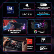 MSI CLAW, INTEL 1ST GEN. ULTRA 5 135H,BUILT - IN AI, 18CM FHD 120HZ HANDHELD GAMING CONSOLE(16GB/512GB NVME SSD/WINDOWS 11 HOME/INTEL ARC/BLACK/675G), A1M - 219IN - SWIFT PERIPHERALS1094477