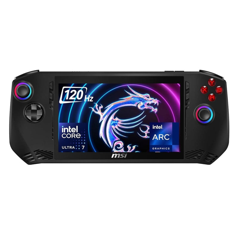 MSI CLAW, INTEL 1ST GEN. ULTRA 7 155H,BUILT - IN AI, 18CM FHD 120HZ HANDHELD GAMING CONSOLE(16GB/1TB NVME SSD/WINDOWS 11 HOME/INTEL ARC/BLACK/675G), A1M - 217IN - SWIFT PERIPHERALSLaptopMSI-007