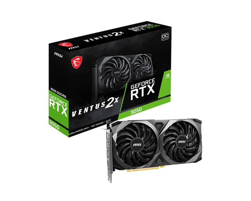 MSI GEFORCE RTX 3050 VENTUS 2X XS OC 8GB GRAPHIC CARD - SWIFT PERIPHERALS106799