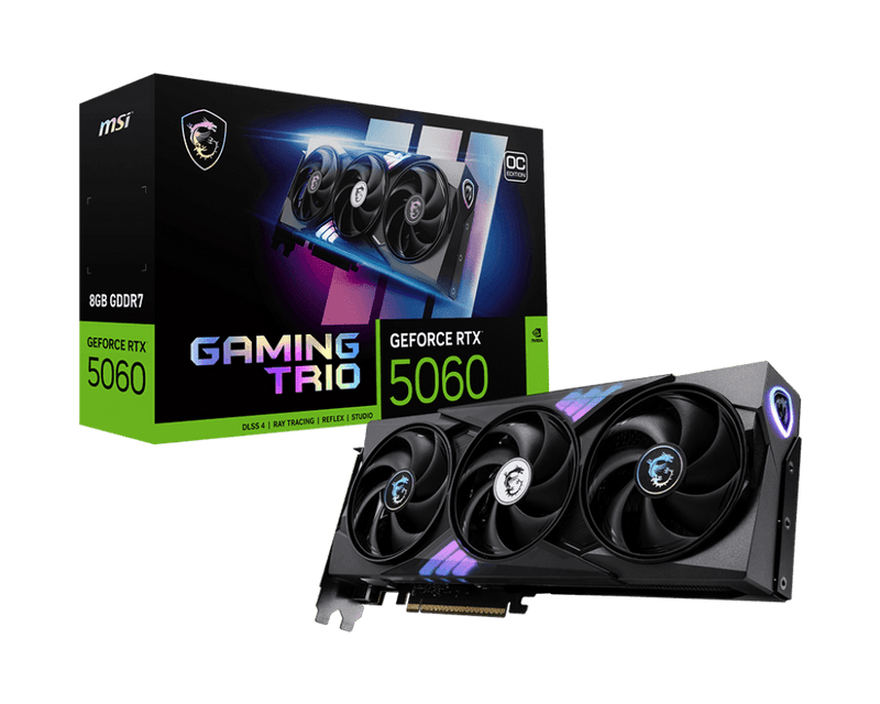MSI GEFORCE RTX 5060 GAMING TRIO OC 8GB GRAPHIC CARD - SWIFT PERIPHERALS1093906