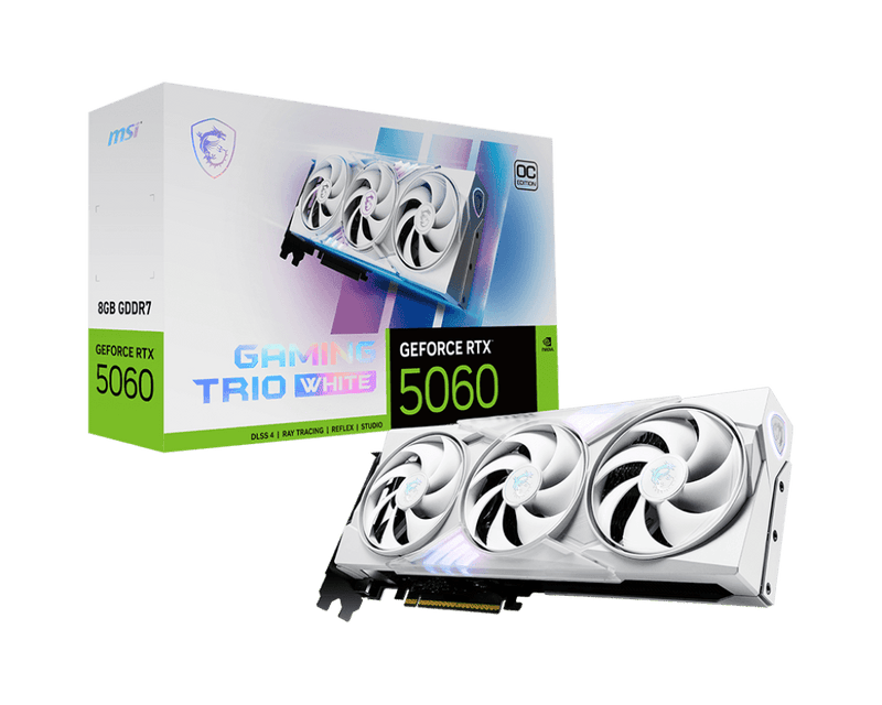 MSI GEFORCE RTX 5060 GAMING TRIO OC WHITE 8GB GRAPHIC CARD - SWIFT PERIPHERALSRTX5060-003