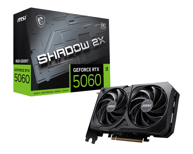 MSI GEFORCE RTX 5060 SHADOW 2X OC 8GB GRAPHIC CARD - SWIFT PERIPHERALS1093905