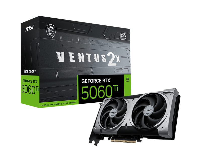 MSI GEFORCE RTX 5060 TI 16GB VENTUS 2X OC PLUS GRAPHIC CARD - SWIFT PERIPHERALS1093302