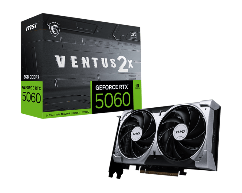 MSI GEFORCE RTX 5060 VENTUS 2X OC 8GB GRAPHIC CARD - SWIFT PERIPHERALS1093904