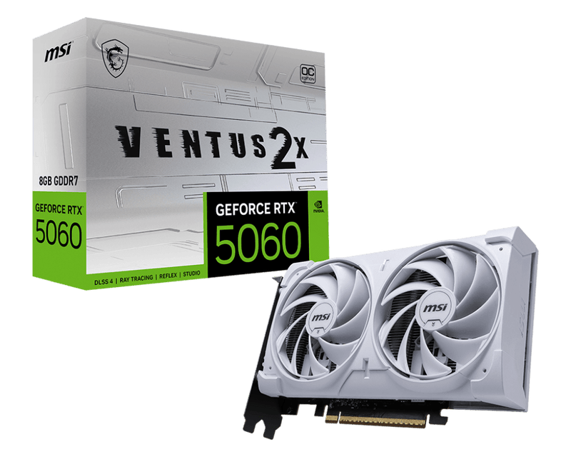 MSI GEFORCE RTX 5060 VENTUX 2X OC 8GB GRAPHIC CARD - SWIFT PERIPHERALS1094131