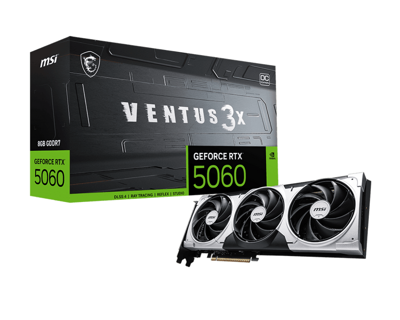 MSI GEFORCE RTX 5060 VENTUX 3X OC 8GB GRAPHIC CARD - SWIFT PERIPHERALSRTX5060-006