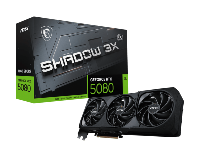 MSI GEFORCE RTX 5080 SHADOW 3X OC 16GB GDDR7 GRAPHIC CARD - SWIFT PERIPHERALS1092578