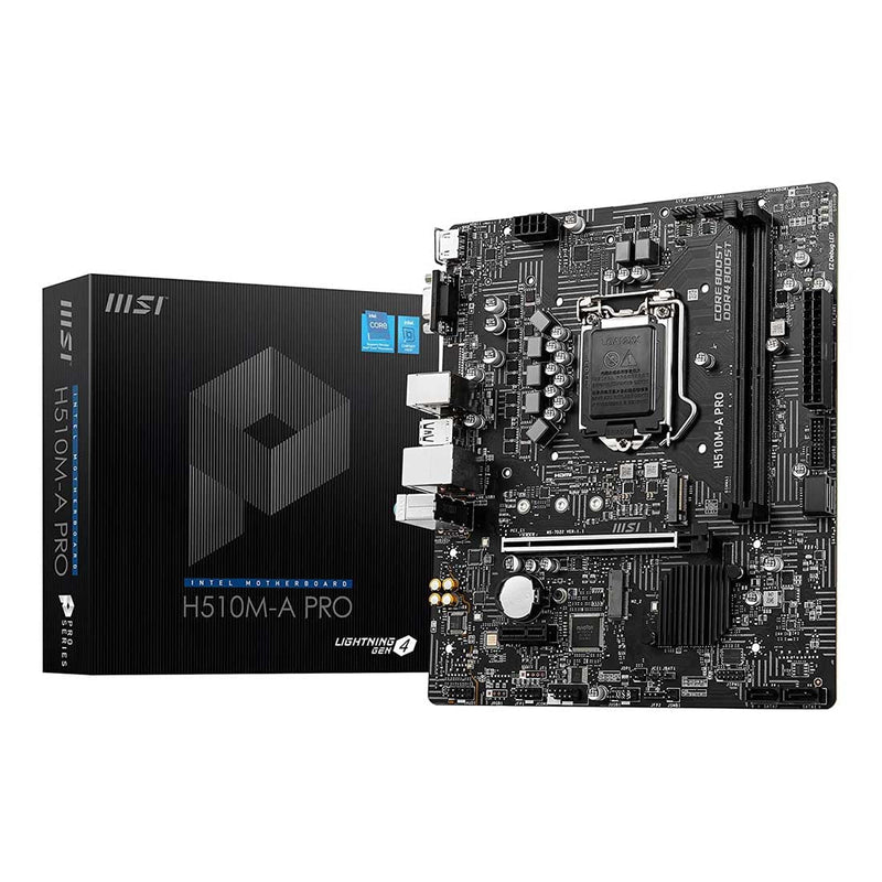 MSI H510M - A PRO Intel H510 LGA 1200 Micro - ATX Motherboard with PCIe 4.0 and USB 3.2 - SWIFT PERIPHERALSH510M-A-PRO