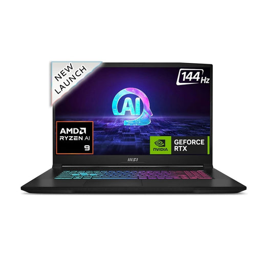 MSI KATANA A17 AI, AMD 8TH GEN. RYZEN 9 8945HS,BUILT - IN AI, 44CM LAPTOP(16GB/1TB NVME SSD/WINDOWS 11 HOME/NVIDIA GEFORCE RTX4050, 6GB GDDR6/BLACK/2.6KG), B8VE - 884IN - SWIFT PERIPHERALS1090308