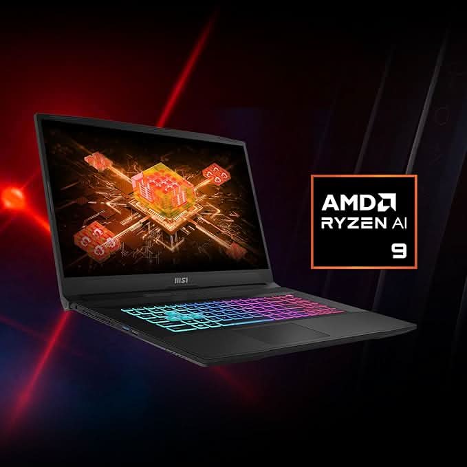 MSI KATANA A17 AI, AMD 8TH GEN. RYZEN 9 8945HS,BUILT - IN AI, 44CM LAPTOP(16GB/1TB NVME SSD/WINDOWS 11 HOME/NVIDIA GEFORCE RTX4050, 6GB GDDR6/BLACK/2.6KG), B8VE - 884IN - SWIFT PERIPHERALS1090308