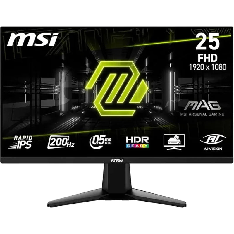 MSI MAG 255F E20 24.5" FHD 200Hz Rapid IPS Gaming Monitor 0.5ms Response Time HDR Ready AMD FreeSync Premium & AI Vision - SWIFT PERIPHERALSMAG 255F E20