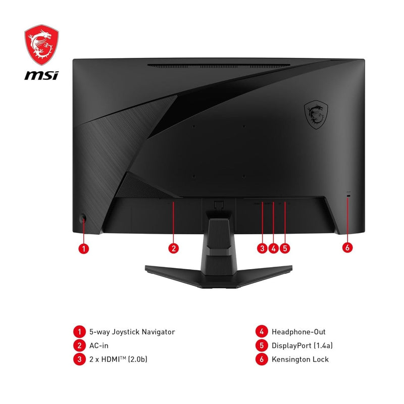 MSI MAG 27CQ6F 27" 2K WQHD 180Hz 0.5ms VA Curved Gaming Monitor - SWIFT PERIPHERALSMAG-27CQ6F