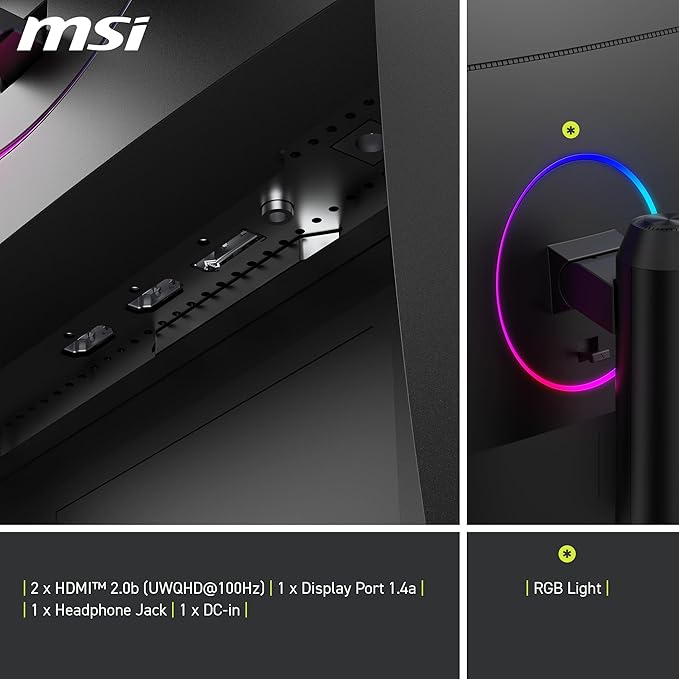 MSI MAG 342CQR E2 34" 2K UWQHD 180Hz 1ms Curved Gaming Monitor - SWIFT PERIPHERALS‎MAG342CQR E2
