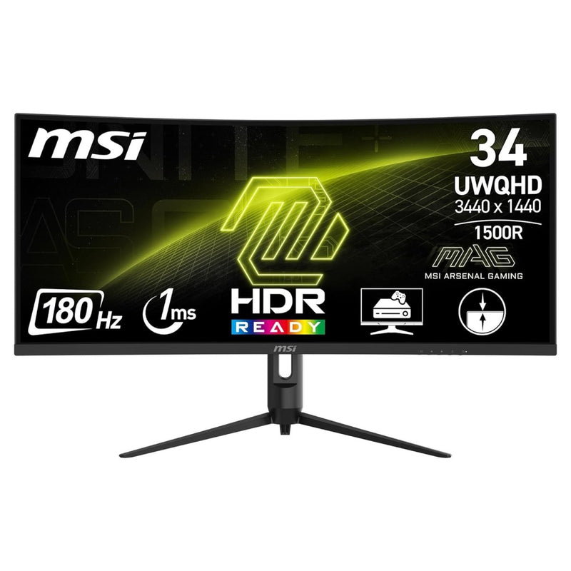 MSI MAG 342CQR E2 34" 2K UWQHD 180Hz 1ms Curved Gaming Monitor - SWIFT PERIPHERALS‎MAG342CQR E2