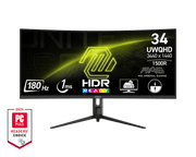 MSI MAG 342CQR E2 34" 2K UWQHD 180Hz 1ms Curved Gaming Monitor - SWIFT PERIPHERALS‎MAG342CQR E2