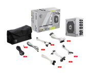 MSI MAG A850GL PCIE5 ATX 3.1 GOLD FULLY MODULAR SMPS WHITE - SWIFT PERIPHERALS1091776