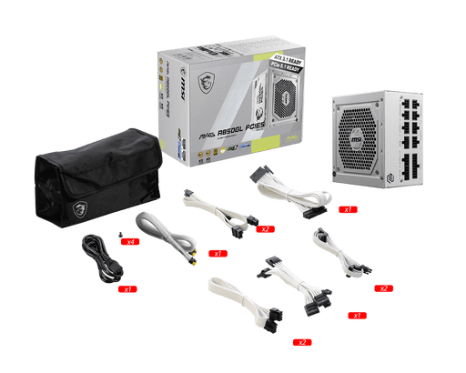 MSI MAG A850GL PCIE5 ATX 3.1 GOLD FULLY MODULAR SMPS WHITE - SWIFT PERIPHERALS1091776