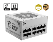 MSI MAG A850GL PCIE5 ATX 3.1 GOLD FULLY MODULAR SMPS WHITE - SWIFT PERIPHERALS1091776