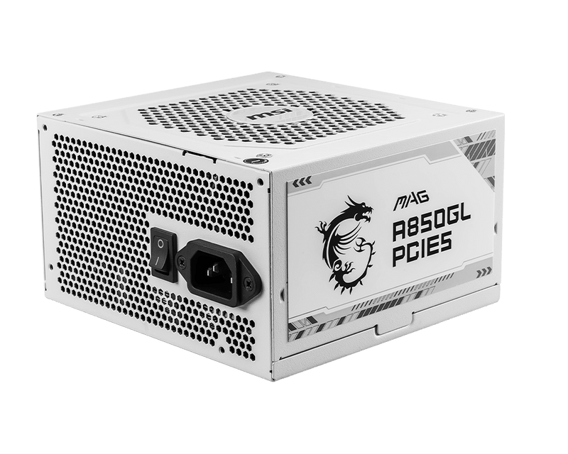 MSI MAG A850GL PCIE5 ATX 3.1 GOLD FULLY MODULAR SMPS WHITE - SWIFT PERIPHERALS1091776