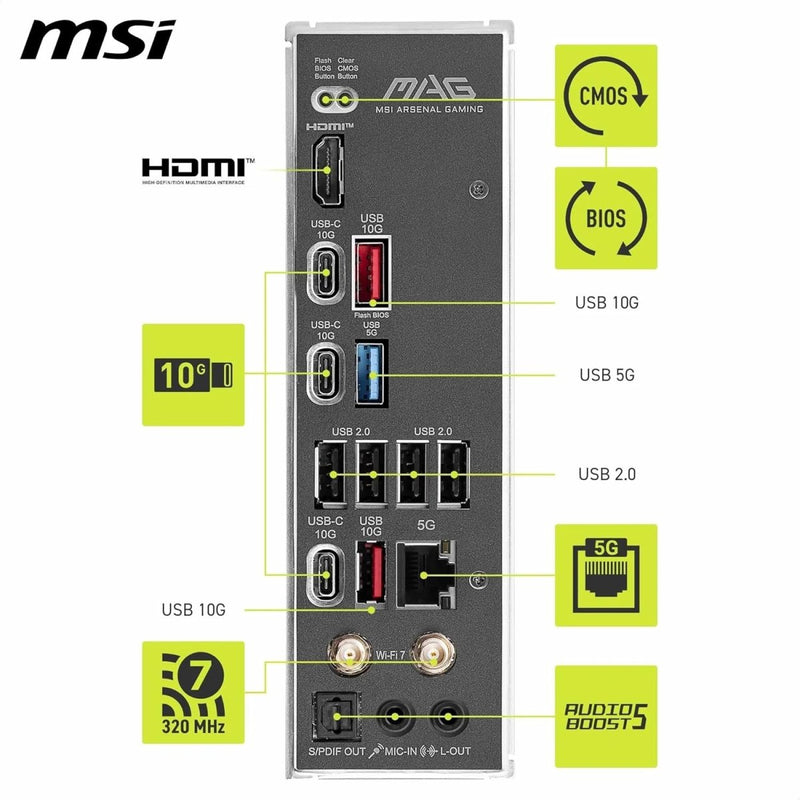 MSI MAG B850 TOMAHAWK MAX WIFI MOTHERBOARD - SWIFT PERIPHERALS1093796