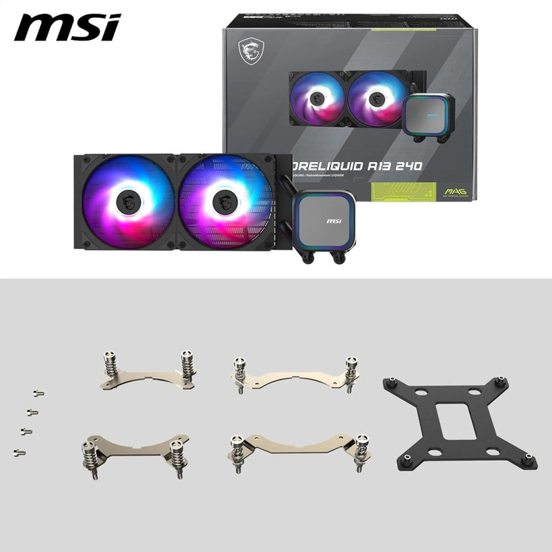 MSI MAG CORELIQUID A13 240 AIO CPU LIQUID COOLER BLACK - SWIFT PERIPHERALS1093482
