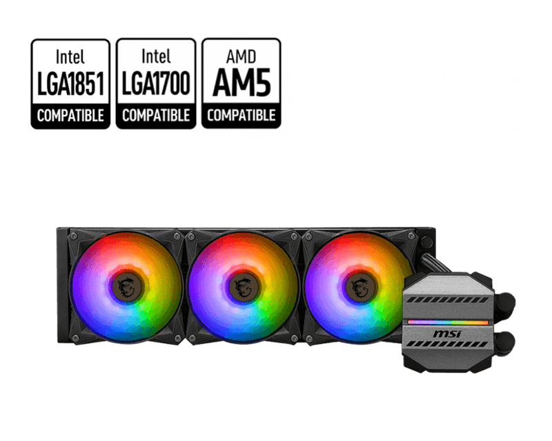 MSI MAG CORELIQUID M360 ARGB 360MM CPU LIQUID COOLER (BLACK) - SWIFT PERIPHERALS1090298