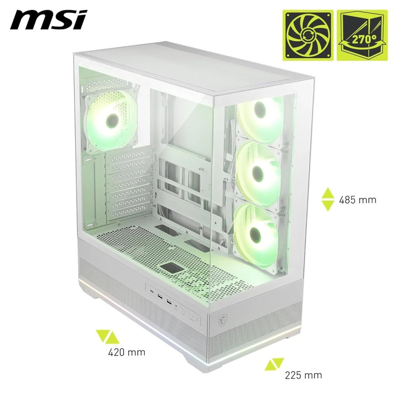 MSI MAG PANO 110R PZ MID - TOWER GAMING PC CASE - WHITE - SWIFT PERIPHERALS1095236