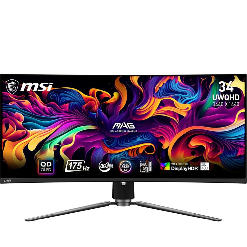 MSI MAG341CQP QD - OLED, 34 CURVED OLED GAMING MONITOR - SWIFT PERIPHERALS1095643