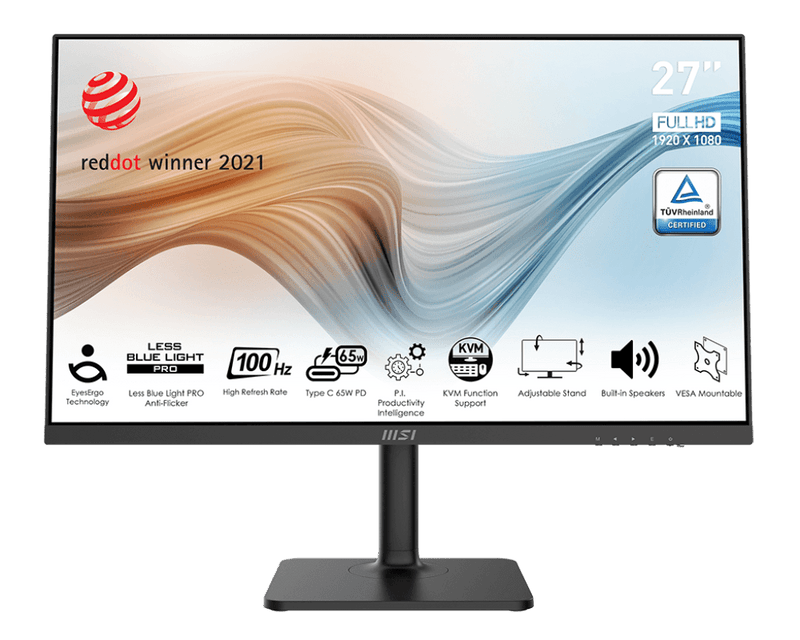 MSI Modern MD272XP 27" FHD 100Hz IPS Built - in - Speaker Monitor - Black - SWIFT PERIPHERALSMD272XP
