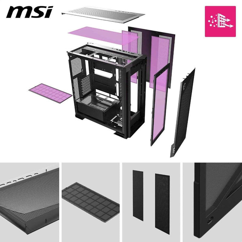 MSI MPG VELOX 300R AIRFLOW PZ MID TOWER GAMING PC CASE - BLACK - SWIFT PERIPHERALS1095239