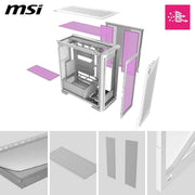 MSI MPG VELOX 300R AIRFLOW PZ MID TOWER GAMING PC CASE - WHITE - SWIFT PERIPHERALS1095237