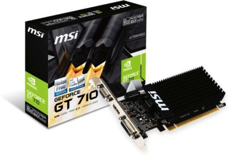 MSI NVIDIA GEFORCE GT 710 2 GB DDR3 GRAPHICS CARD (BLACK) - SWIFT PERIPHERALS1092653