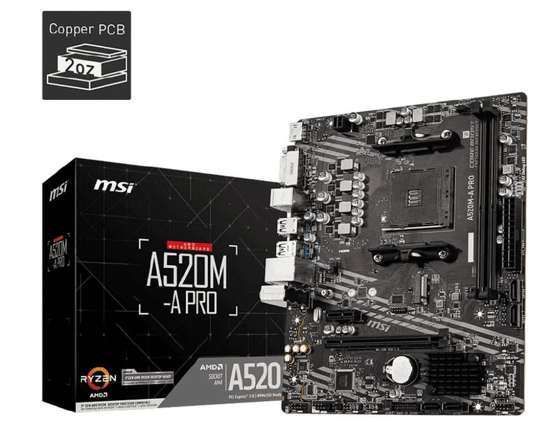 MSI PRO A520M - A AMD AM4 MOTHERBOARD - SWIFT PERIPHERALS1086250