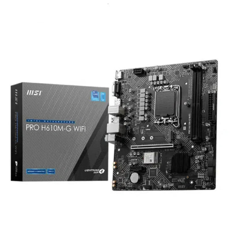 MSI PRO H610M - G WiFi DDR5 Intel H610 LGA 1700 Micro - ATX Motherboard with PCIe 4.0 and M.2 Slot - SWIFT PERIPHERALSPRO-H610M-G-WiFi-D5