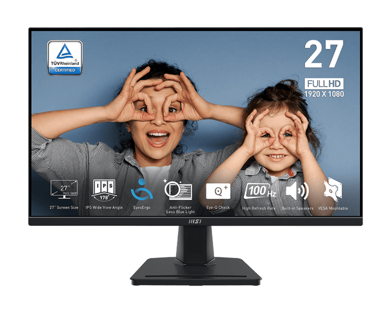 MSI PRO MP275 27" 1080P FHD 100Hz 4ms IPS Business Monitor - SWIFT PERIPHERALSPRO-MP275